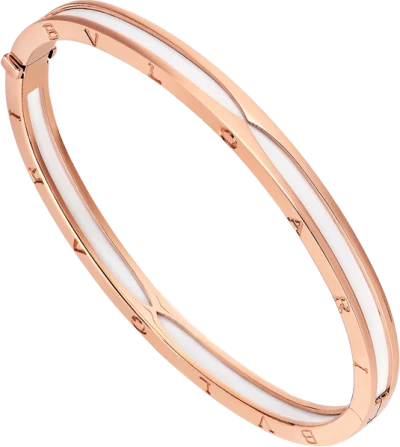 Браслет Bvlgari B.Zero1 Rose Gold & White Ceramic 351410