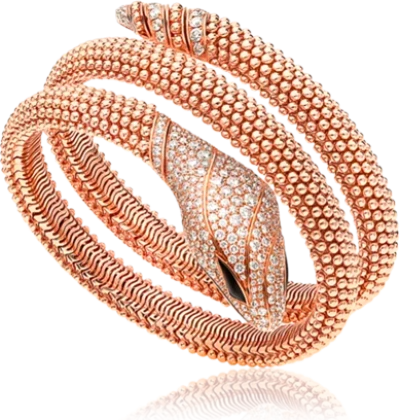 Браслет Bvlgari Serpenti Rose Gold & Diamonds & Onyx (SIZE 17) 358433