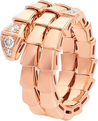 Кольцо Bvlgari Serpenti Viper Rose Gold & Diamonds on the Head and Tail (SIZE M (51-52-53)) 357876