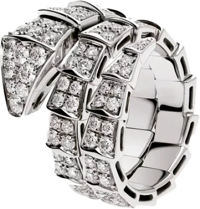 Кольцо Bvlgari Serpenti Viper White Gold & Diamonds (SIZE L) 345227