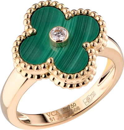 Кольцо Van Cleef & Arpels Vintage Alhambra Malachite VCARO3QM00