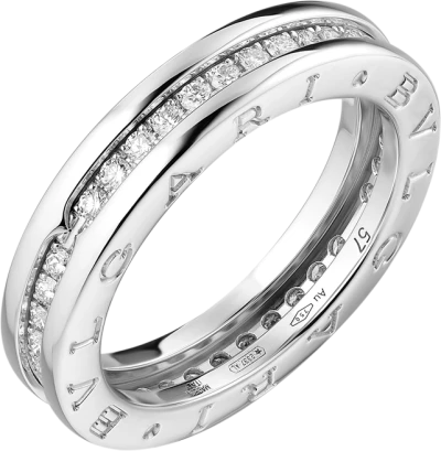Кольцо Bvlgari B.Zero1 White Gold Single Band Diamond
