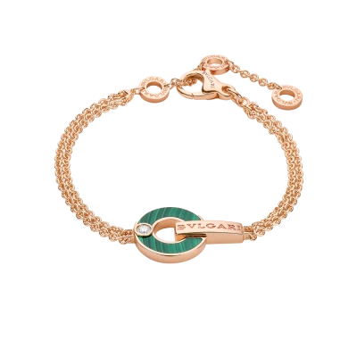 Браслет Bvlgari Rose gold & Malachite & Diamond (SIZE S/M)